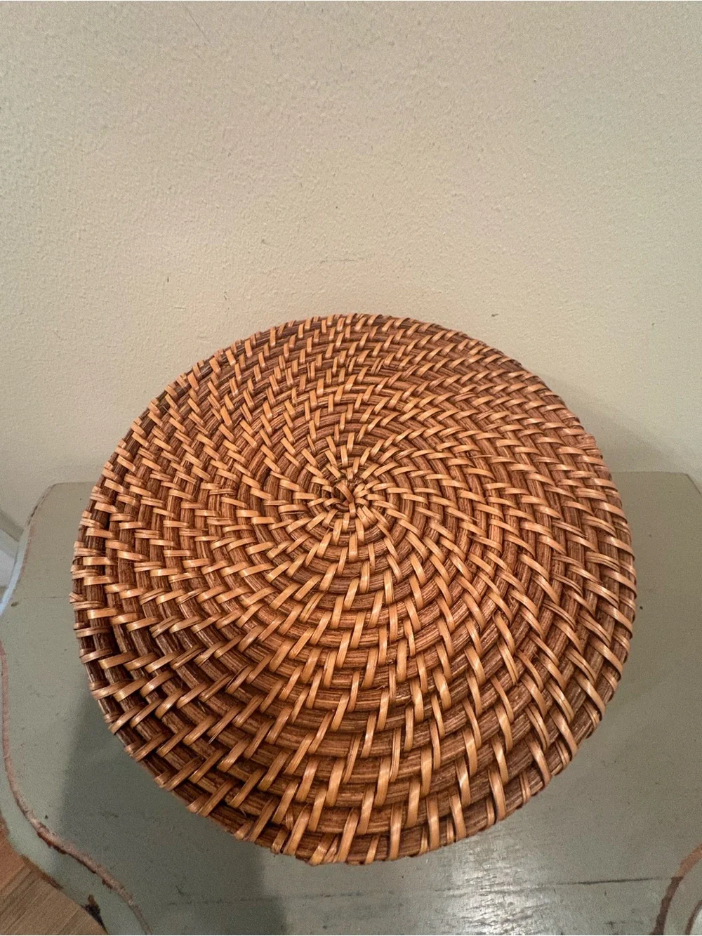 Crate&Barrel 9 1/2 X 4 Artesia Honey Rattan Bread Basket